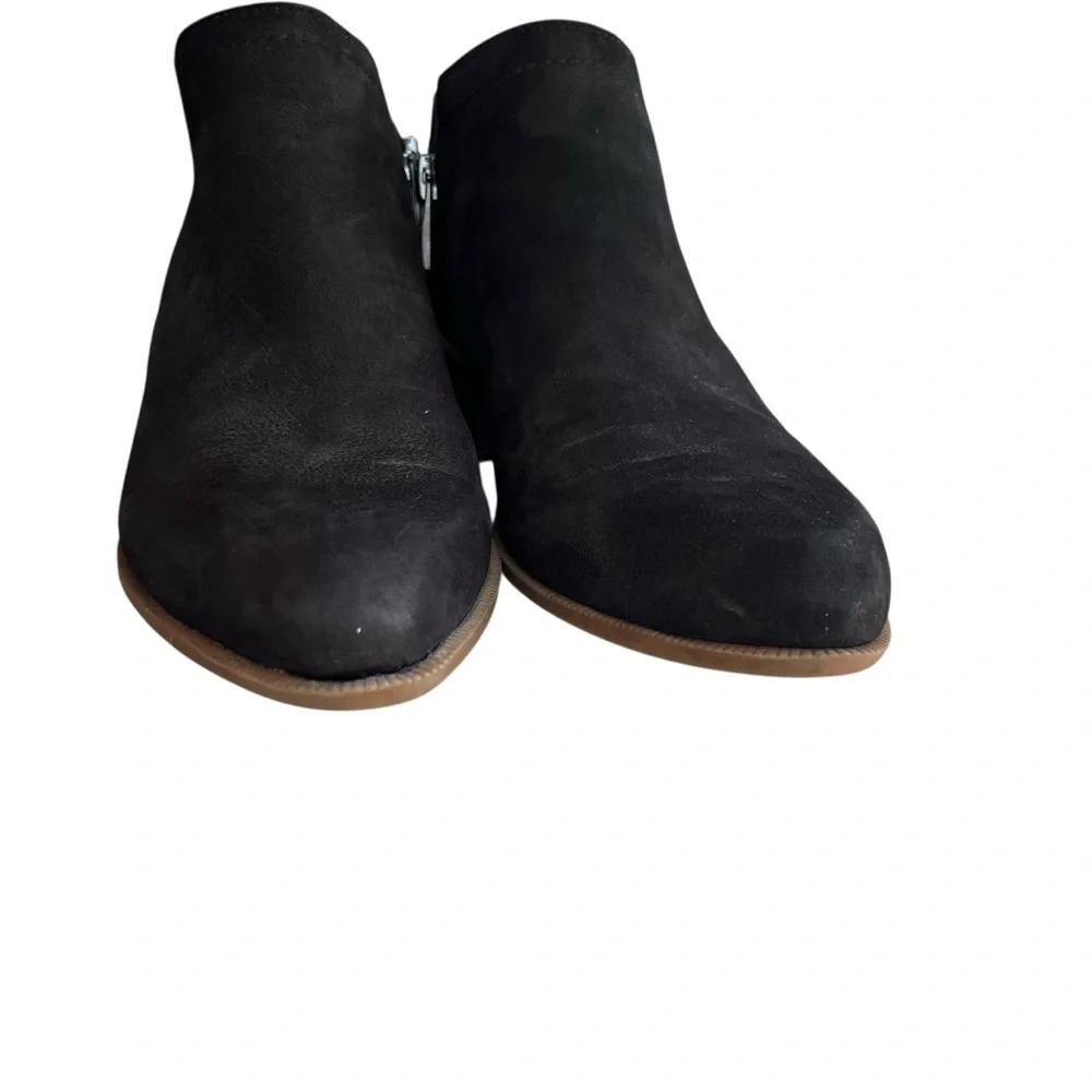Franco Sarto Women’s Sz 7.5M Black Suede Leather Side Zipper Laslo Ankle Booties